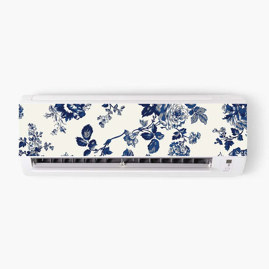 Blue Floral AC Sticker