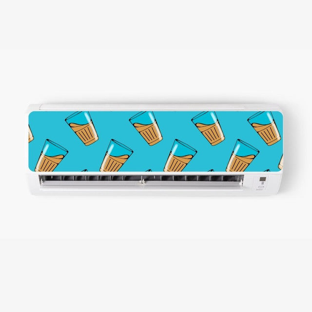 Tea Glass AC Sticker - Split AC Decal | Air Conditioner Skin Sticker