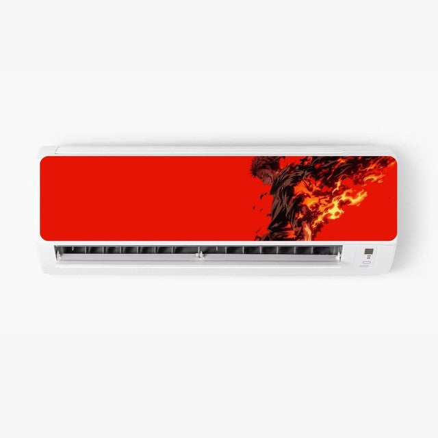 Red Anime AC Sticker - Split AC Decal | Air Conditioner Skin Sticker