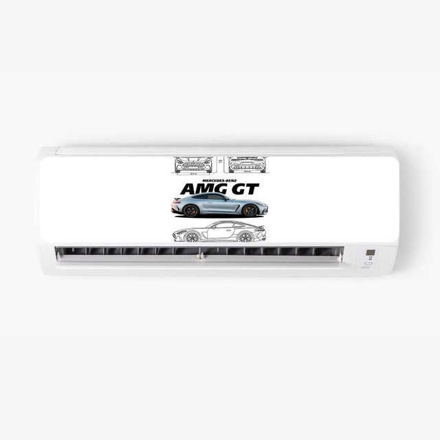 Amg GT White AC Sticker - Split AC Decal | Air Conditioner Skin Sticker
