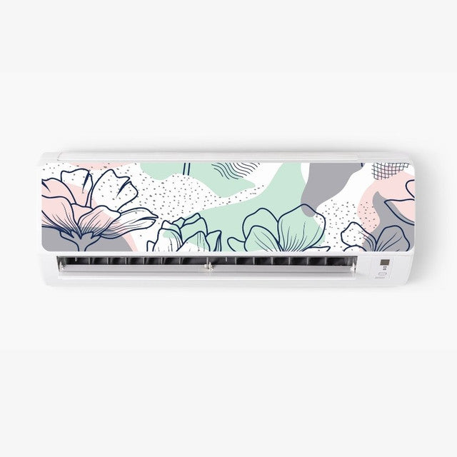 Floral AC Sticker - Split AC Decal | Air Conditioner Skin Sticker